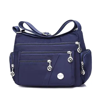 (Blue) Shoulder Messenger Bag Women Crossbody Purse Nylon Waterproof Travel