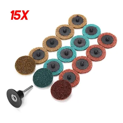 (15 Pcs) 15/30/45Pcs Inch Sanding Discs Set Polishing Pad Non-woven Cloth Abrasive Tools