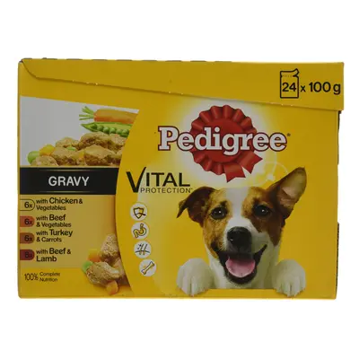 Pedigree Dog Pouches Real Meals in Gravy, x g, Pack of (Total Pouches)