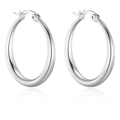 Silver Plated 25mm Hoop Earrings