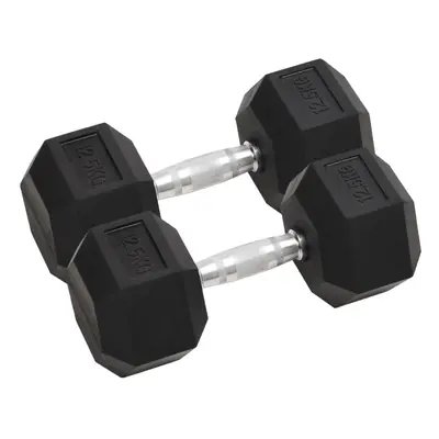 (2x 12.5 kg) vidaXL Dumbbell Cast Iron Hex Dumbbell Free Weight Plate Fitness Multi Models