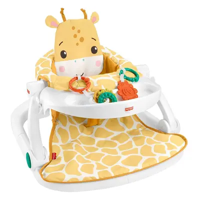 Fisher-Price Portable Baby Chair with Snack Tray, BPA-Free Teether and Clacker Toy, Plush Giraff