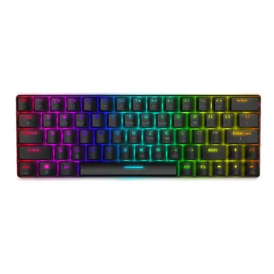 (Black, Blue Switch) Mechanical Keyboard Keys Bluetooth Wired Keyboard Gateron Switch RGB NKRO T