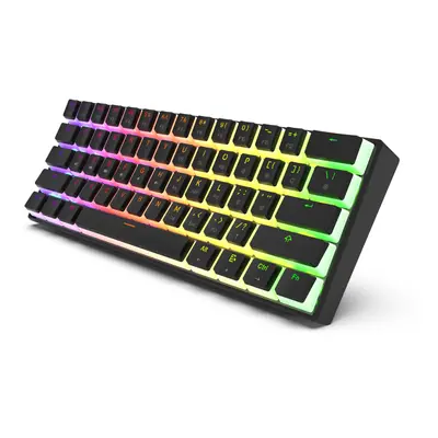 (Black, Yellow Switch V2) Wired Mechanical Keyboard Optical Switch Pudding Keycaps RGB Keys Hot 