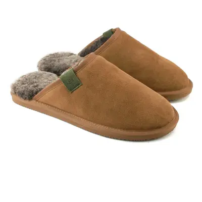 (12 UK, Chestnut) Eastern Counties Leather Mens Tipped Sheepskin Slippers