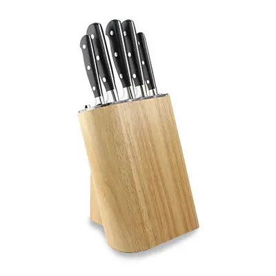 Rockingham Forge SHARPN Rubber Wood Piece Self-sharpening Knife Block Set