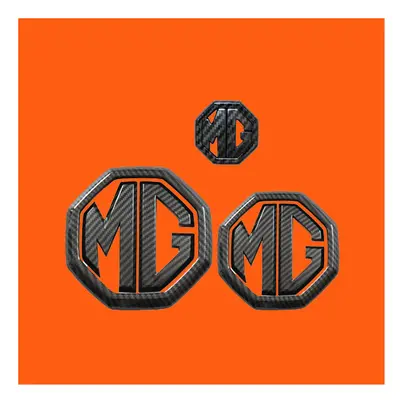 (Carbon Fiber-3PCS) Car Logo Styling Stickers For MG MG MG ZS MG HS Car Rear Emblem Front