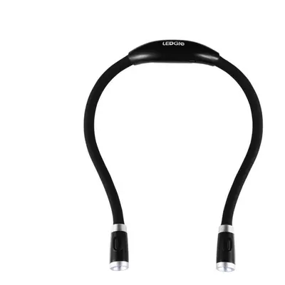 (Black) Flexible Handsfree LED Neck Light Super-bright Reading Lamp Novelty Book Light Night Kni