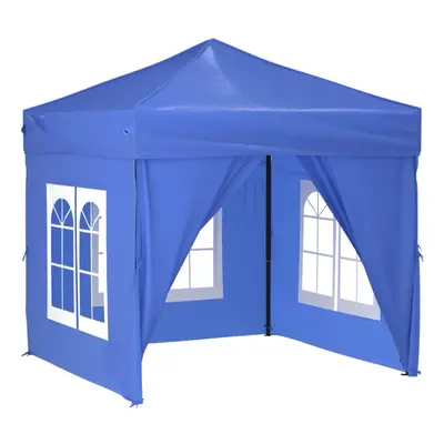 (blue, 197.5 x 197.5 x cm) vidaXL Folding Party Tent with Sidewall Patio Camping Gazebo Pavilion