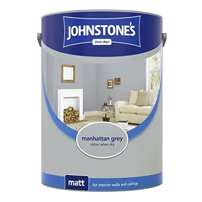 (Manhattan Grey, 5L) Johnstone's Matt Emulsion | Matt Wall Paint