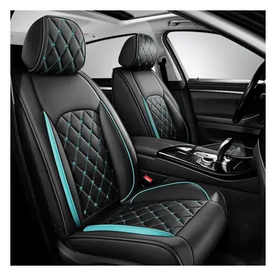 (black,blue, One Seat) New Pu Leather Full Front Seat Cover Waterproof Durable Breathable Univer