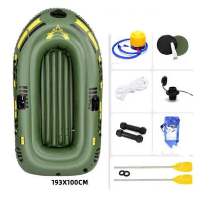 (green) Rubber Boat Thickened Wear-resistant 2-person Inflatable Boat Double Fishing Boat Extra-