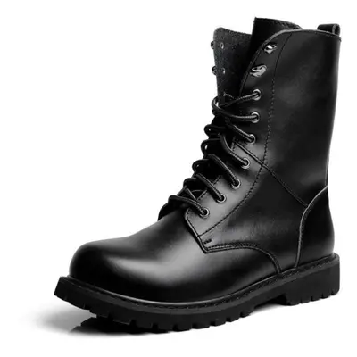 (black, 45) Fivefive Mens Boots Leather Waterproof Ankle Boot Outdoor Work Shoes