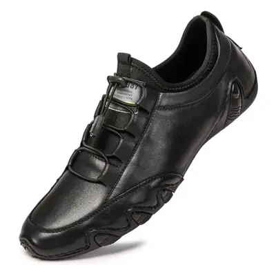 (black, 44) Men&apos;s Leather Casual Shoes Driving Shoes