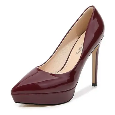 (claret, 35) Summer Fashion Pointed Catwalk Women&apos;s Shoes Shallow Mouth Stiletto Heel Offic