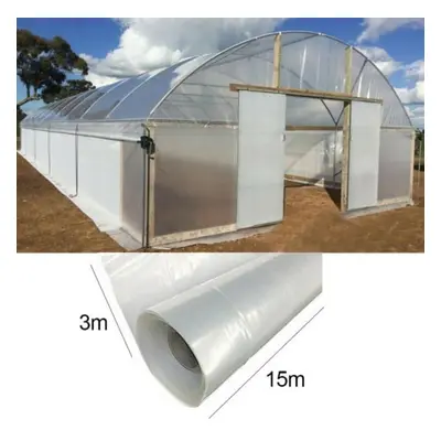 (3x15m) 0.04mm Greenhouse Agricultural Cultivation Polythene Cover Clear Film Sheeting