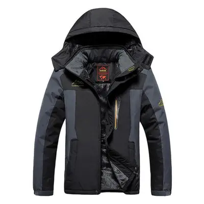 (black, 8XL) Cozy Up Men&apos;s Ski Jacket Waterproof Insulated Snow Jacket Warm Windproof Winte