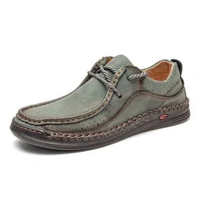 (green, 42) Handmade Casual Leather Shoes Men Comfort Driving Shoes Soft Leather Loafers Men Sho