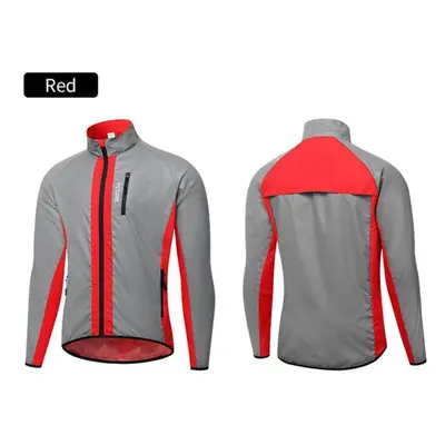 (red, XL) Wosawe Cycling Jacket Windproof Mtb Bike Reflective Hi Viz Tops Coat