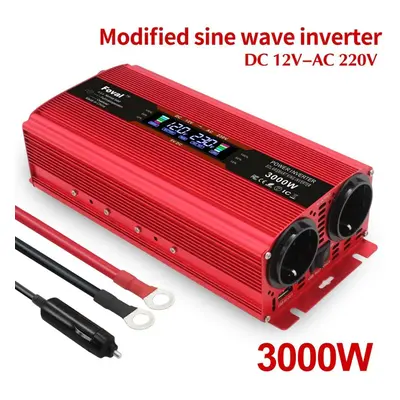 (red, 12V 220V EU Socket) Watts (peak) 12v To 230v Watt Rated Power Inverter 5v 2.4a Usb Suitabl