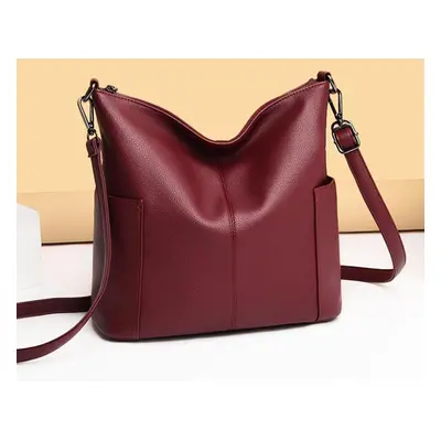 (burgundy) Women&apos;s Shoulder Bag Versatile Fashion Soft Leather Handbag Messenger Bag