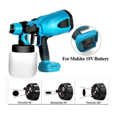 (blue, Without battery) Electric Paint Gun Flow Control And 800ml Detachable Container Various P