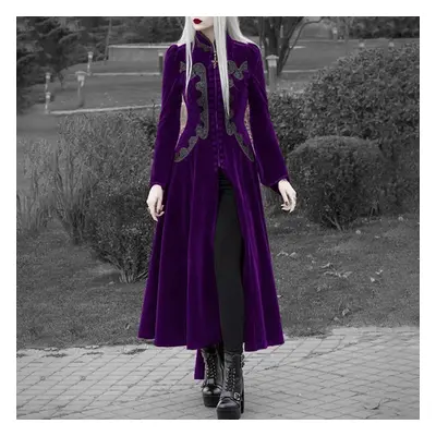 (purple, L) Fashion Womens Long Sleeve Mediaeval Cape Coat Gothic Steampunk Victorian Trench Coa