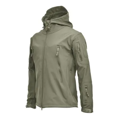 (green, XXL) Men Shark Skin Soft Shell Military Tactical Jacket Waterproof Army Spring Summer Au