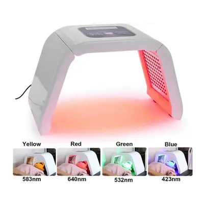 (US Plug) Color Pdt Led Photon Mask Heating Therapy Facial Body Spa Machine Freckle Removal Anti