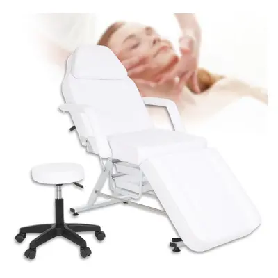 Beauty Salon Bed Chair | Stool Included - Massage Table Tattoo Therapy White