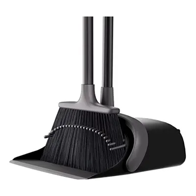 Long Handled Dustpan and Brush Set,Dustpan and Brush Sets Long Handle with Smooth Rubber Lip,Sta