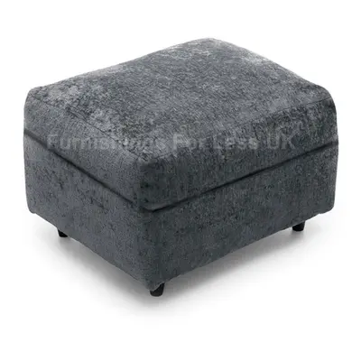 (Footstool) Monaco Grey Crushed Chenille Sofa Sets