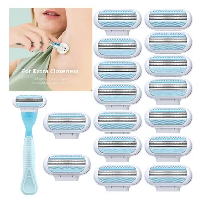 16PC For Gillette Venus Razor Replacement Women's Blades +Shaving Rack