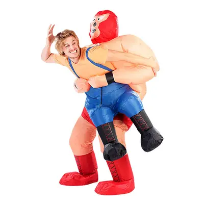 (Red) Wrestling Match Inflatable Costume Christmas Halloween Carnival Cosplay