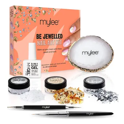 Be Jewelled Nail Art Kit, Clear Builder Gel, Dotting Tool, Nail Art Brush, Mixing Palette, Assor