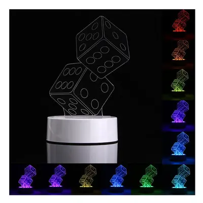 3D Dice Shape RGB USB Night Light Color Changing LED Table Lamp + Key Controller Xmas Gift