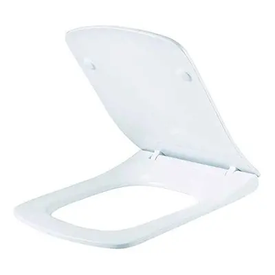 Square Rectangular Shape Toilet Seat with Mute Soft Close Seat Cover & Quick-Release with ONE Pu