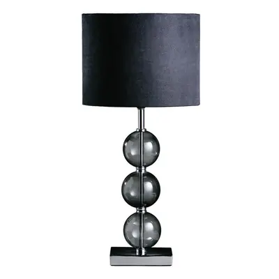 Premier Housewares Mistro Black Suede Effect Shade Table Lamp