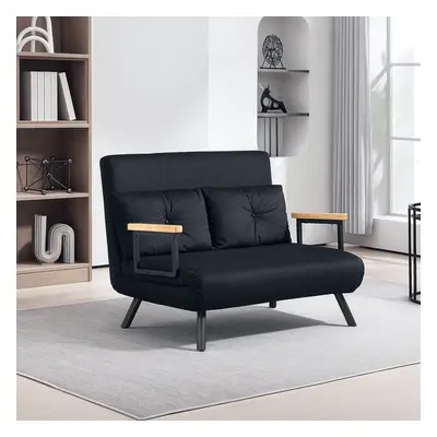 HOMCOM Click Clack Seater Sofa Bed for Living Room, Guest Room, Black