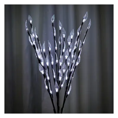 (Pure White) 3PCS Solar Powered Tree Branch Leaf Pattern LED Garden Holiday Light Outdoor Path W