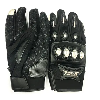 (XL) Nylon Motorcycle Riding Gloves Black