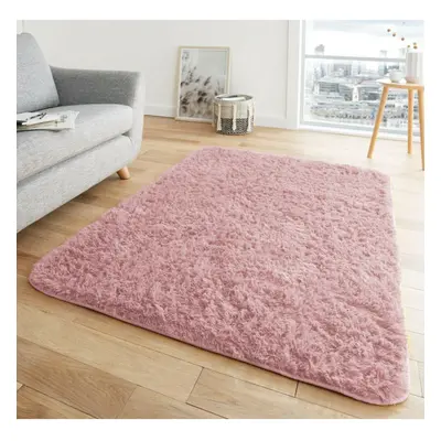 (200 x cm (6'5" x 9'5" Ft), Blush Pink) FLUFFY RUG ANTI-SLIP SHAGGY RUGS Large Bedroom