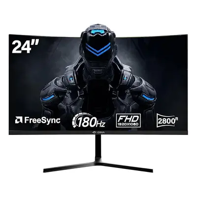 CRUA Inch 180Hz,Curved Gaming Monitor, FHD 1080P, Frameless Design, AMD FreeSync, Low Motion Blu