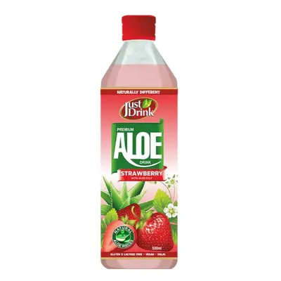 (Pack Of 24) JUST DRINK STRAWBERRY ALOE VERA - 500ML