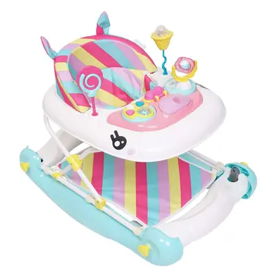 MyChild Unicorn 2-in-1 Walker Rocker, Pink Rainbow