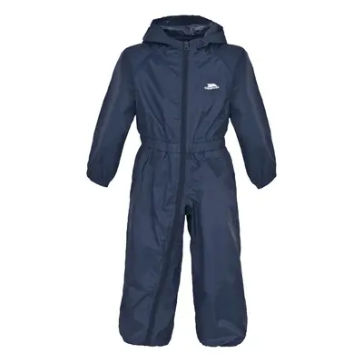 (9-10 Years, Navy Blue) Trespass Kids Rainsuit Waterproof Button