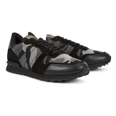 (52V Black, 6) Valentino Camo Mesh Rockrunner Trainers