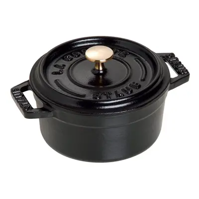 Staub Cast Iron 0.25-qt Mini Round Cocotte - Matte Black Made in France