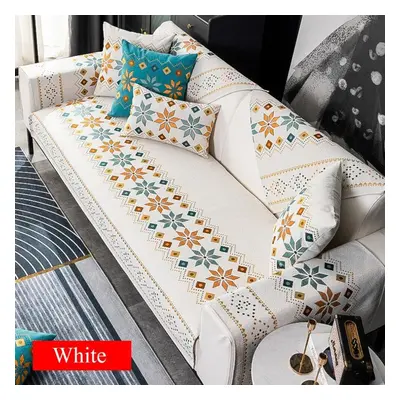 (white, 110x240cm 1pcs) Bohemia Sofa Mat Covers For Living Room Non-slip Universal Sofa Cushion 