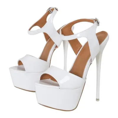 (white, 44) Eilyken Sexy Design Platform Buckle Strap Women Sandals Sexy Open Toe Super Thin Hig